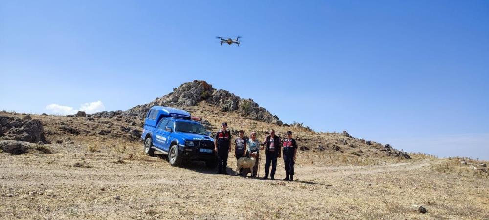 Jandarma, kaybolan 12 koyunu drone ile buldu