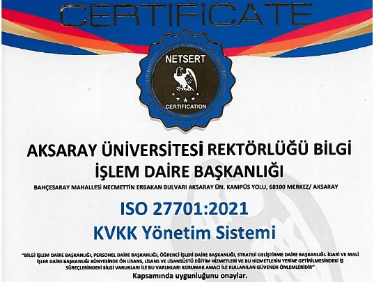 ASÜ, KVKK yönetim sistemi sertifikası almaya hak kazandı