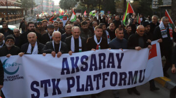 Aksaray’da Filistin için destek yürüyüşü