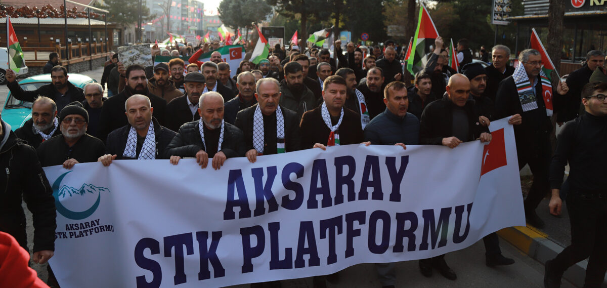Aksaray’da Filistin için destek yürüyüşü